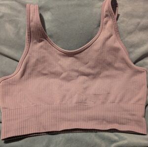 Lavender Ribbed Longline Sports Bra